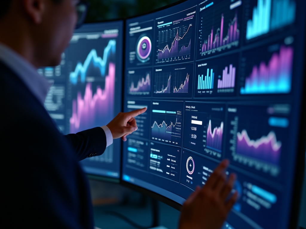 Business performance dashboard with analytics